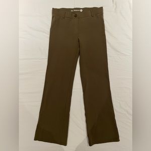 Betabrand boot cut dress pant yoga pants size medium, color olive